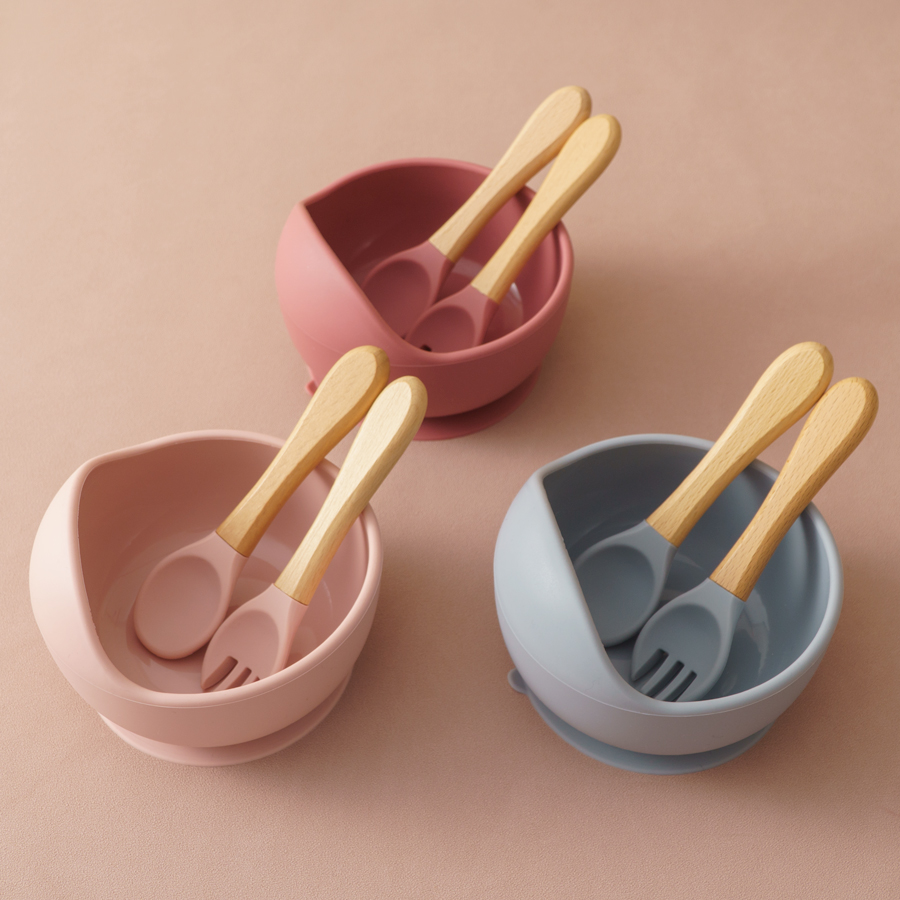 Baby Food Dinner - 3PCS Baby Siliconen Diner Set Food