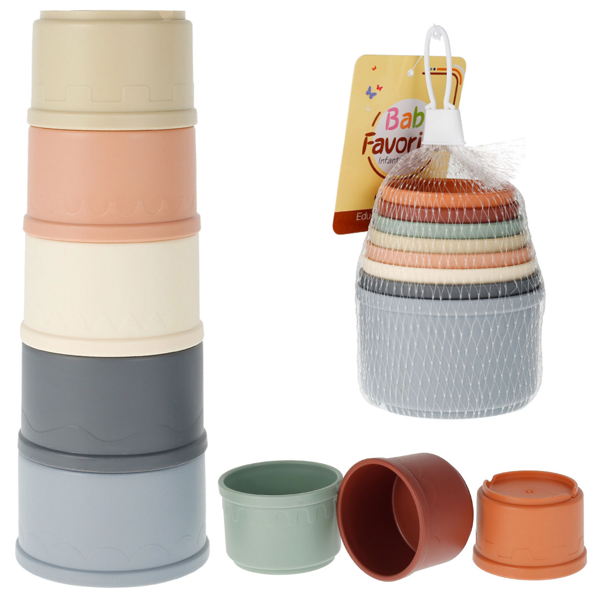 Baby Food Nestum - Stapelbekerspeelgoed Voor Baby 'S Nestbekers Kleur-En
