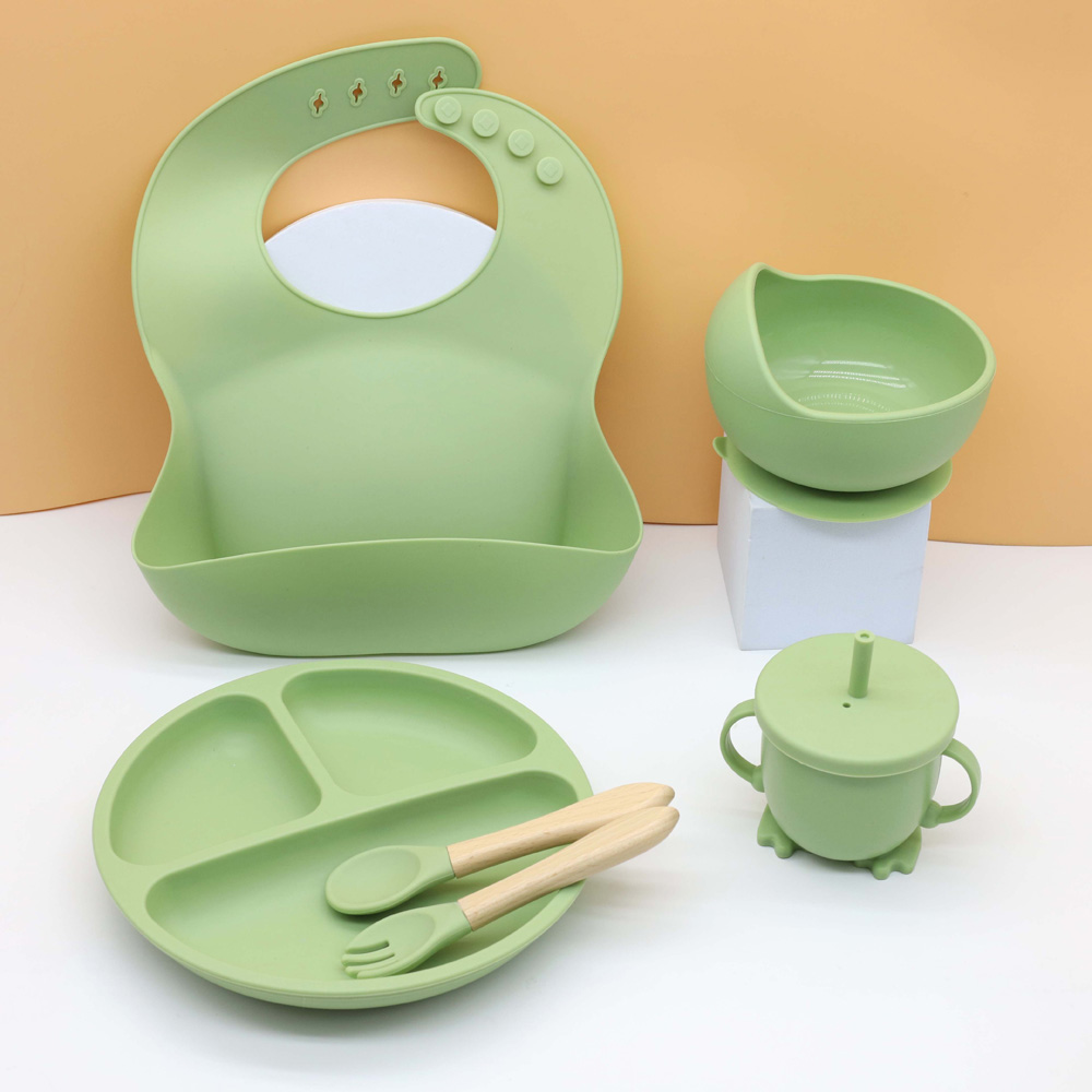 Baby Food Dinner - Heet babyvoeding servies set slabbetje kom