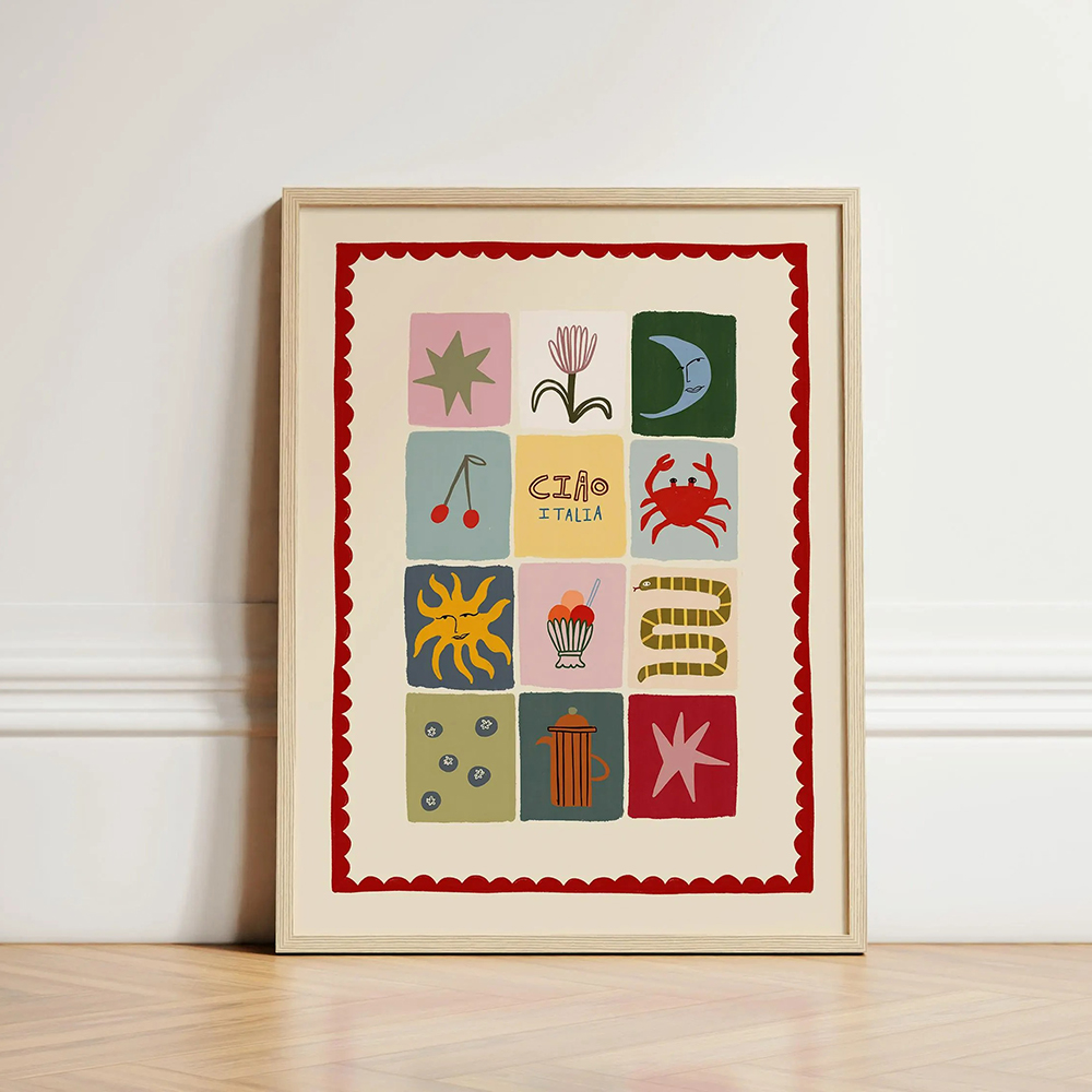 Patchwork Print Kids Wall Art  - Baby Food Banana recensie en prijs