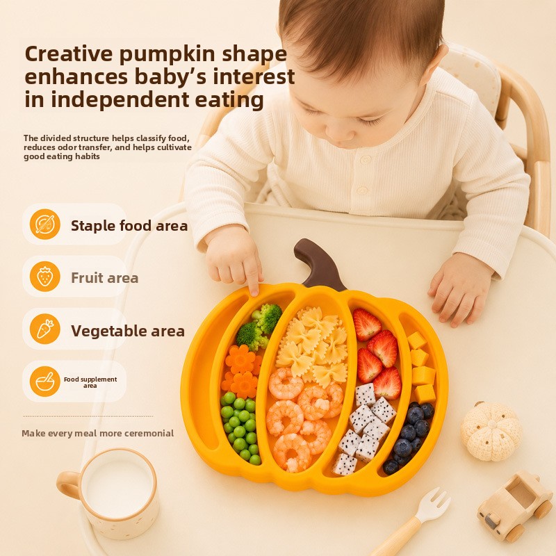 Pompoen siliconen babybord met - Baby Food Dinner recensie en prijs