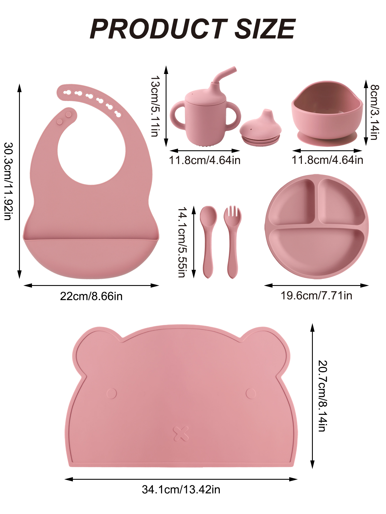 7PCS Siliconen Babyvoeding Set - Plate Suction Toddler recensie en prijs