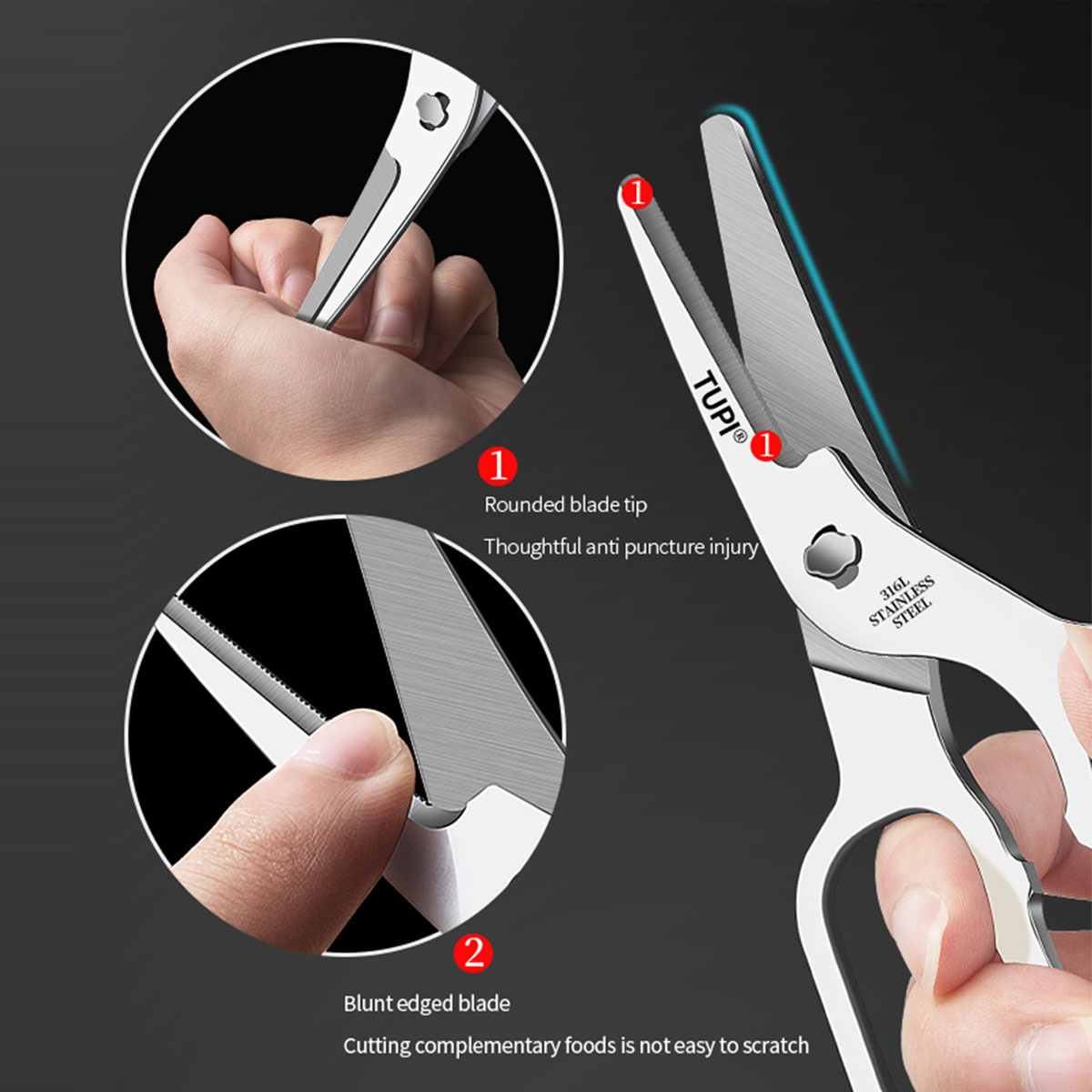 TUPI - Roestvrijstalen schaar  - Baby Food Scissors recensie en prijs